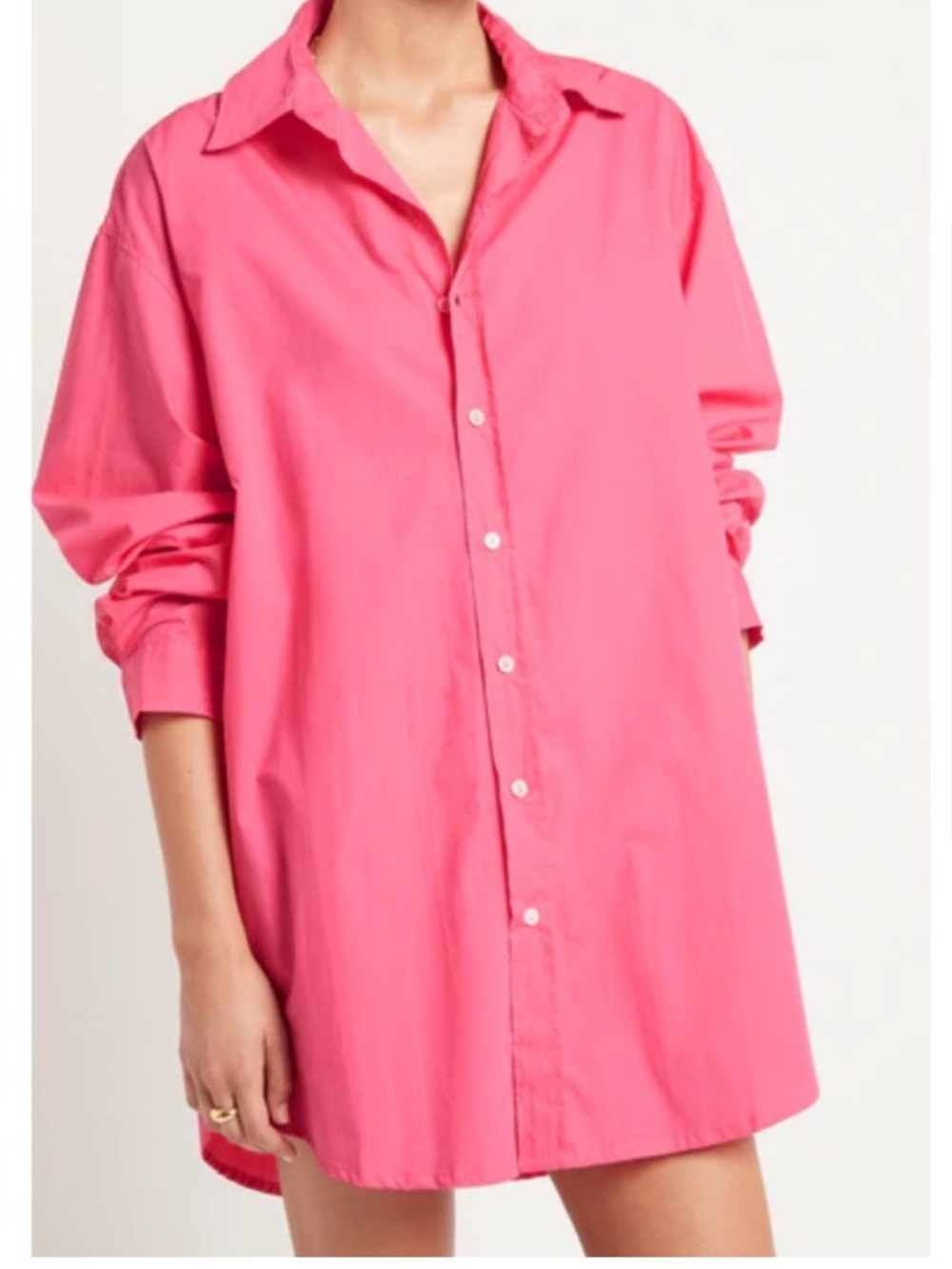 Faithfull the Brand Vega Oversized Pink Shirt Dress